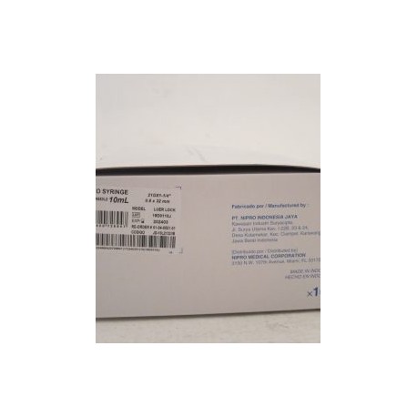 NIP107- Jeringa de 10ml Ag21x32 Verde c/100pza