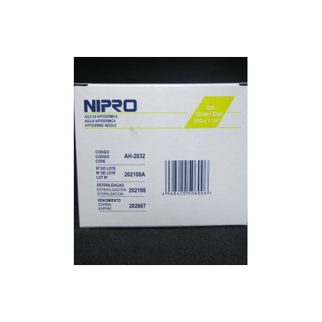 NIP111 Aguja hipodérmica 20×32 c/100